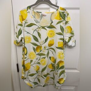 Large Lularoe Morgan flare style Lemon blossom tee size Large